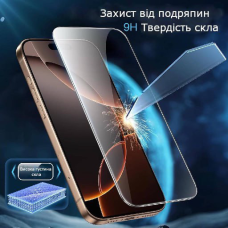 Захисне скло  для IPhone 15 PRO (Full Glue 9H) Black, з рамкою для легкого встановлення